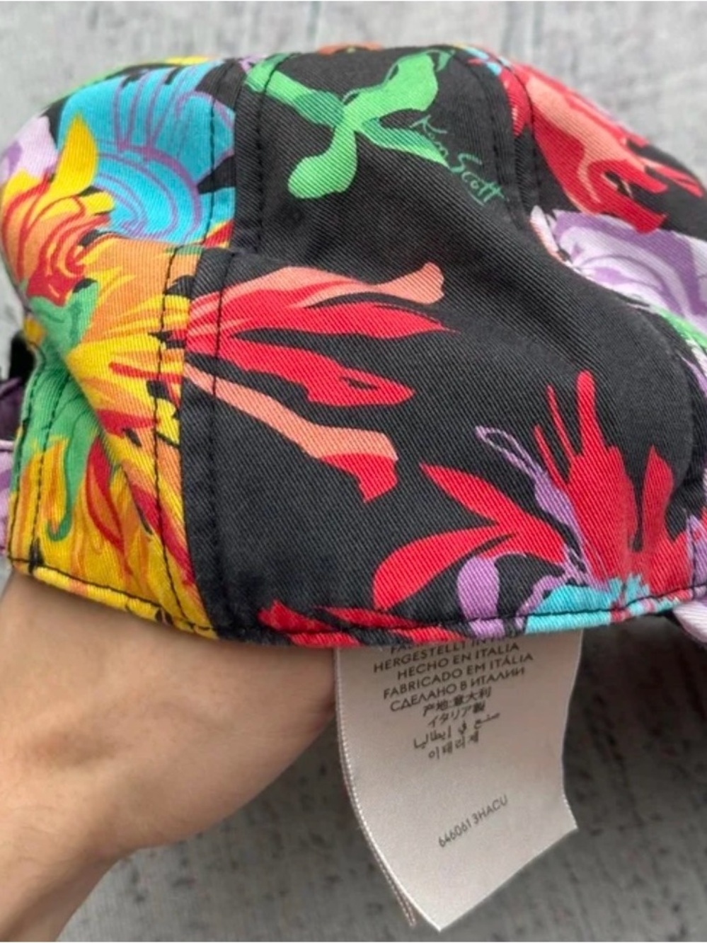 Gucci Hat Ken Scott Floral Theme GG Marmont Logo Black . Like New - Picture 8 of 14